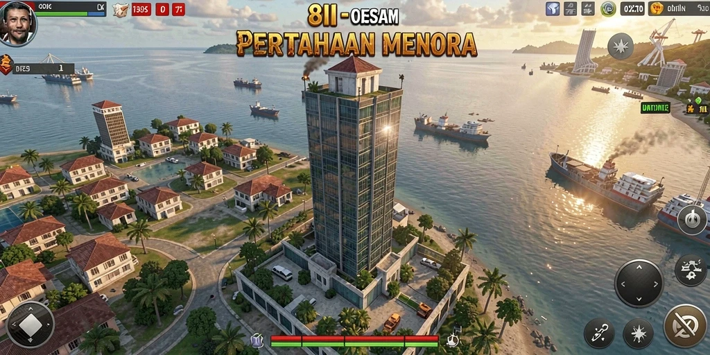 Screenshot gameplay 8II menampilkan aksi Tower Defense yang mendebarkan.