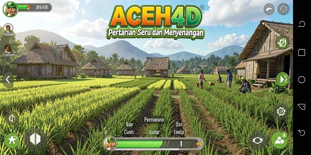 Screenshot utama menampilkan gameplay seru dari ACEH4D di ladang.