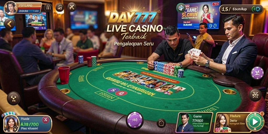 Tampilan gameplay Live Casino yang mendebarkan di DAY777.