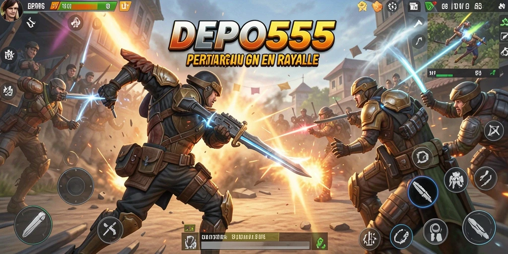 Gameplay mendebarkan di DEPO555 dengan banyak aksi Battle Royale.