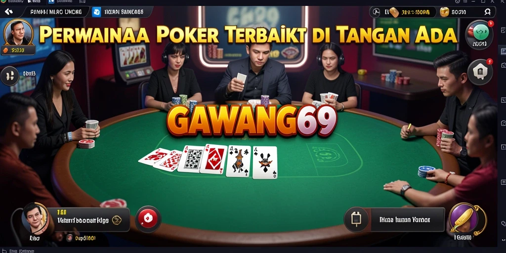 Tampilan gameplay Poker yang mendebarkan di GAWANG69.