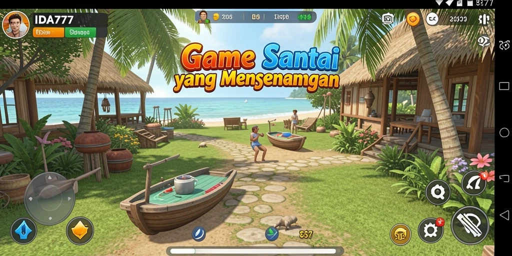 Tampilan gameplay IDA777 yang ceria dan menghibur.