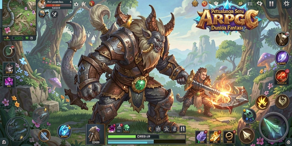 Gameplay seru di dunia fantasi dengan elemen ARPG yang menantang.