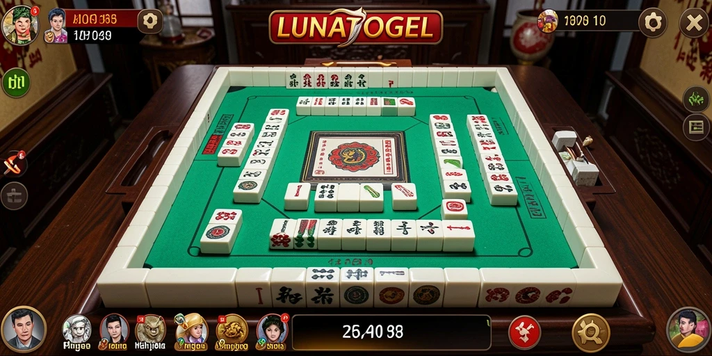 Tangkapan layar gameplay LUNATOGEL menampilkan level Mahjong yang menarik.