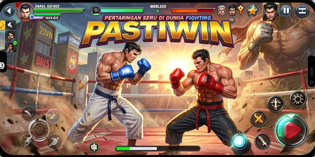 Screenshot PASTIWIN menampilkan aksi pertarungan yang mendebarkan.