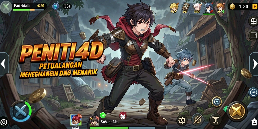 Tampilan gameplay PENITI4D yang penuh warna dan dinamis.