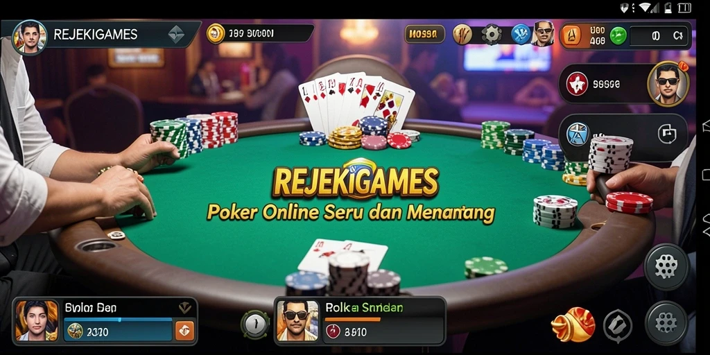 Tampilan gameplay poker yang seru di REJEKIGAMES.