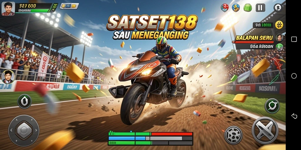 Gameplay SATSET138 yang seru dan menegangkan di lintasan balap.