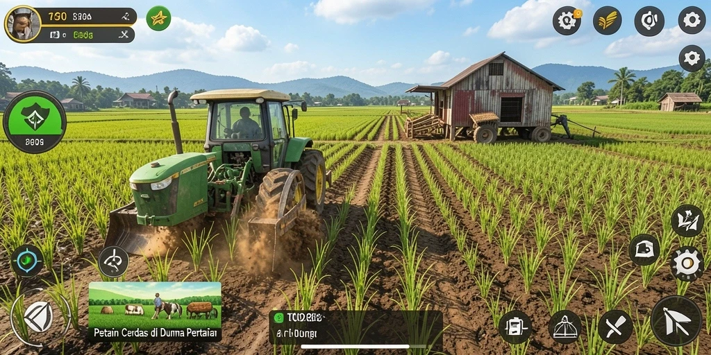 Tangkapan layar menunjukkan gameplay seru di TO288 saat bertani.