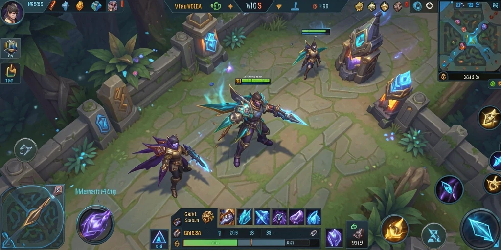 Tampilan menarik gameplay MOBA VITA555 saat bertempur.